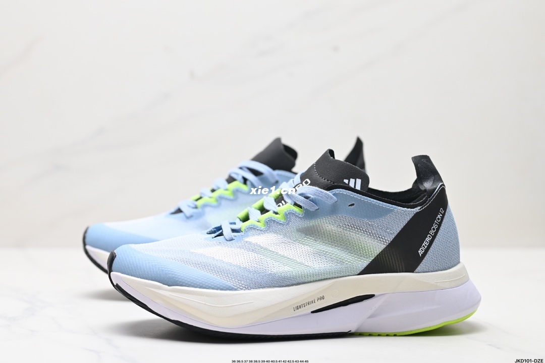 公司级✅阿迪达斯adidas adizero BOSTON 12 M夏季透气网眼竞速跑鞋Boost 缓震底 后跟加厚 呵护脚后跟 立体保护软绵鞋口 轻松穿脱不磨脚 安全防撞包裹鞋头 符合人体结构 精心设计 行走柔软触感 货号:HP9703 尺码:36 36.5 37 38 38.5 39 40 40.5 41 42 42.5 43 44 45 ID:JKD101-DZE