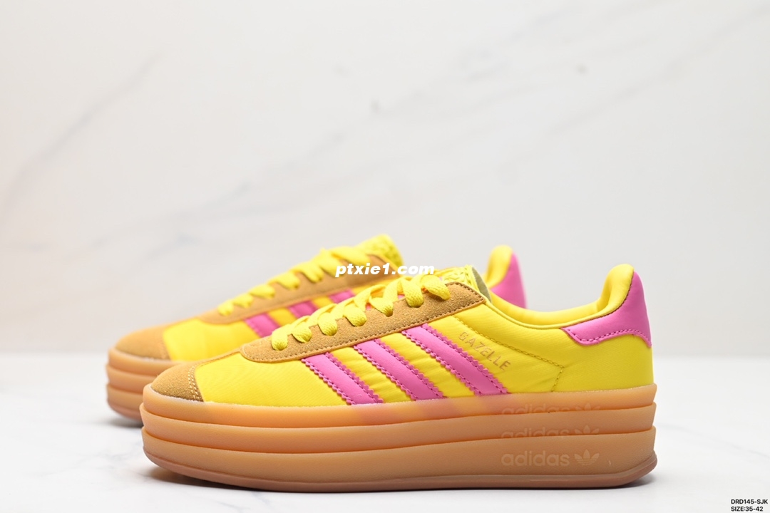 真标✅Ad Originals Gazelle Bold 复‮单古‬品 三‮草叶‬厚‮休底‬闲防滑耐‮低磨‬帮板鞋 货号:IG4387 尺码:35-42