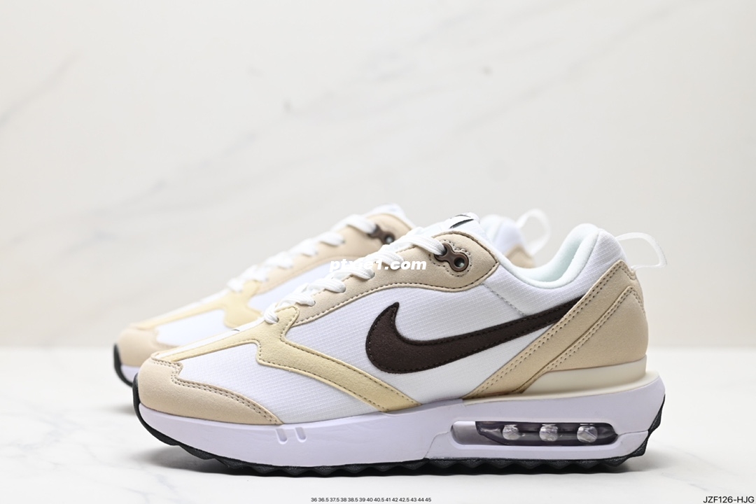 公司级✅耐克NK Air Max Dawn 黎明系列低帮气垫百搭休闲运动慢跑鞋   采用柔软翻毛皮和透气梭织材料打造利落鞋面  中底和鞋跟融入现代感线条设计 货号:DZ4441-100 尺码:36 36.5 37.5 28 38.5 39 40 40.5 41 42 42.5 43 44 45