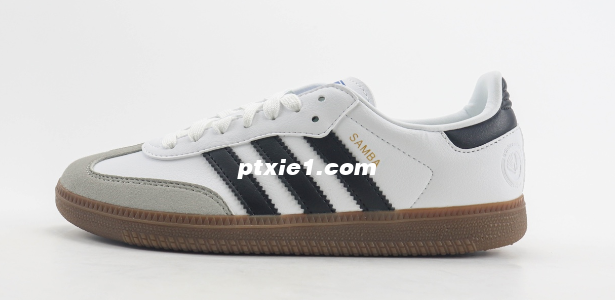 阿迪达斯adidas originals Samba OG纯原版本桑巴白灰黑生胶德训鞋 莆田阿迪达斯代理 货号：FW2427