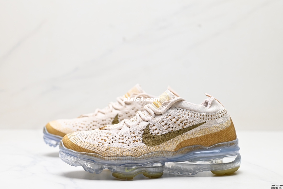 真标✅耐克Nk Vapormax 2023 Flyknit 耐克2023飞织透气休闲全掌大气垫跑鞋 货号:DD1503-100 Size:36-45 ID:JED170-RED