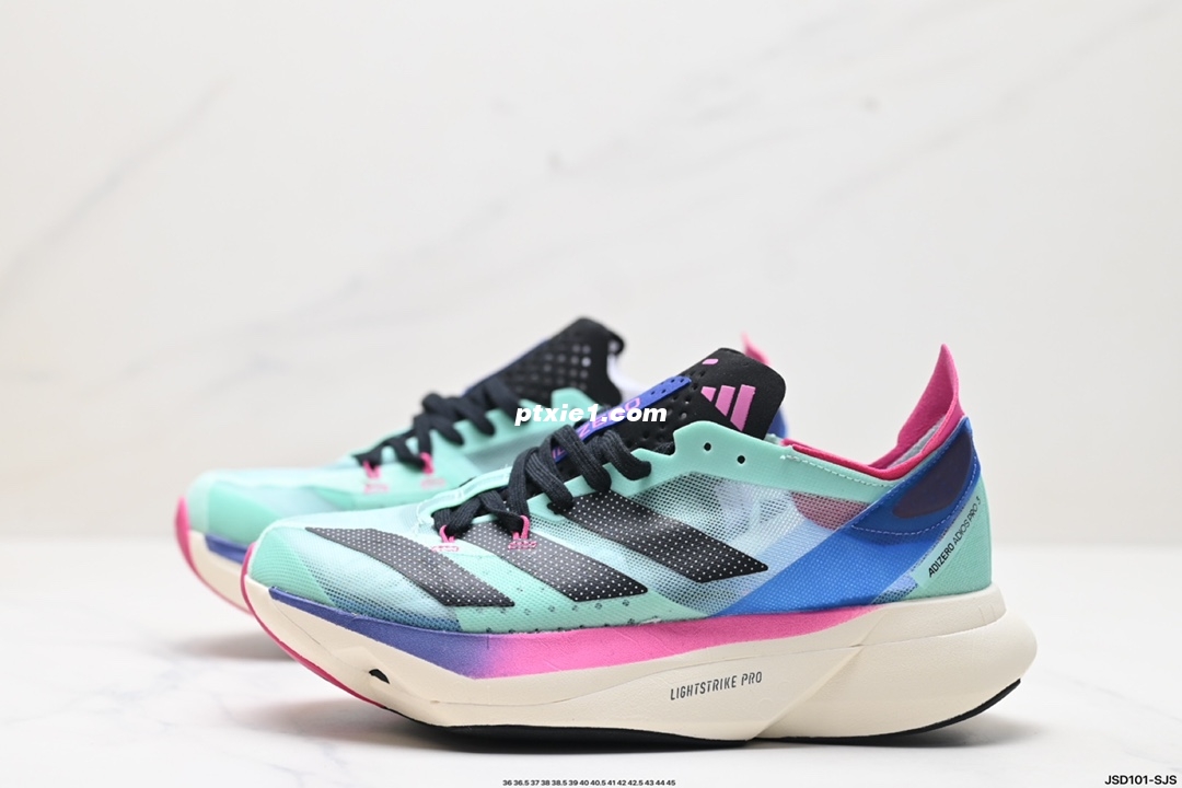 公司级✅Adidas Adizero Adios Pro 3马拉松飞线贾卡轻质透气休闲运动跑步鞋 采用双层透气网纱 Flywire动态飞线绑缚鞋面材质 内置Zoom小气垫装置  货号:IG6444 尺码:36 36.5 37 38 38.5 39 40 40.5 41 42 42.5 43 44 45