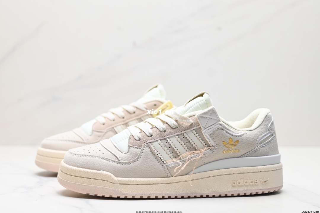 真标✅阿迪达斯 Adidas Forum 84 Low 低帮百搭潮流休闲运动板鞋。以复古篮球鞋的外形为基础，采用皮革拼接，简约百搭，更加贴合舒适。中底内侧网格造型起到点睛之笔，外底橡胶，更显复古！ 官方货号:FY7998 SIZE:36 36.5 37 38 38.5 39 40 40.5 41 42 42.5 43 44 45 ID:JJD474-