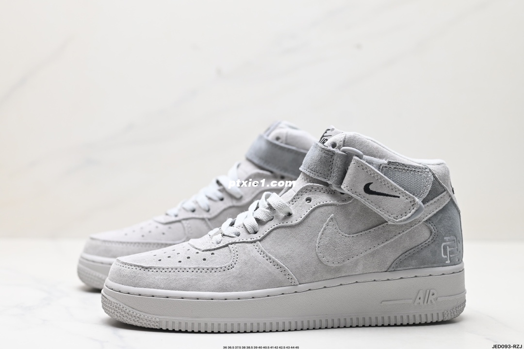 公司级✅卫冕冠军联名款空军中帮Air Force1  x Reigning Champ灰黑麂皮打造后跟3M反光设计 原盒原标 内置全掌气垫  货号:807618 200 尺码:36 36.5 37.5 38 38.5 39 40 40.5 41 42 42.5 43 44 45 ID:JED093-RZJ