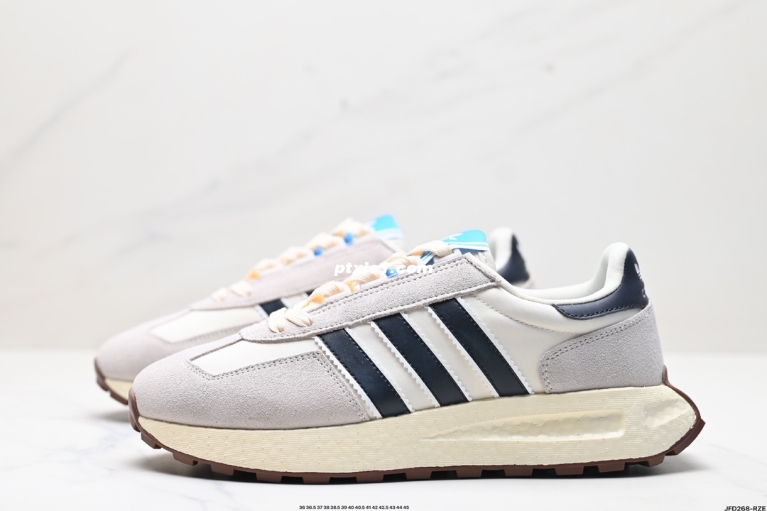 公司级✅阿迪达斯Adidas Retropy E5 W.R.P 阿迪新款运动休闲爆米花跑鞋 三叶草 厚底 白深蓝 新款低帮经典运动鞋以70年代经典跑步鞋为灵感，新鲜演绎复古造型。搭载adidas Boost科技，打造现代感。旨在带来舒适脚感，同时展现复古风格。 货号:IE8105 尺码:36 36.5 37 38 38.5 39 40 40.5 41 42 42.5 43 44 45 ID:JFD268-RZE