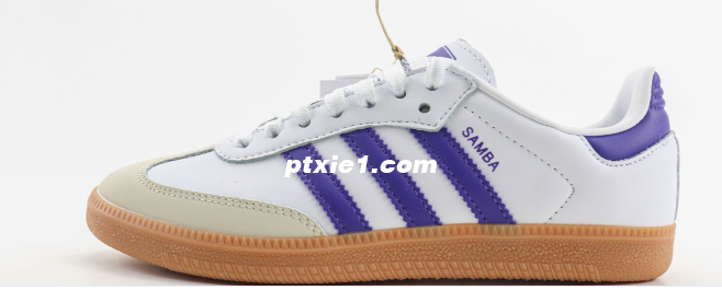 阿迪达斯adidas original Samba OG纯原版本桑巴白紫色德训鞋 莆田阿迪达斯货源 货号：IF6514