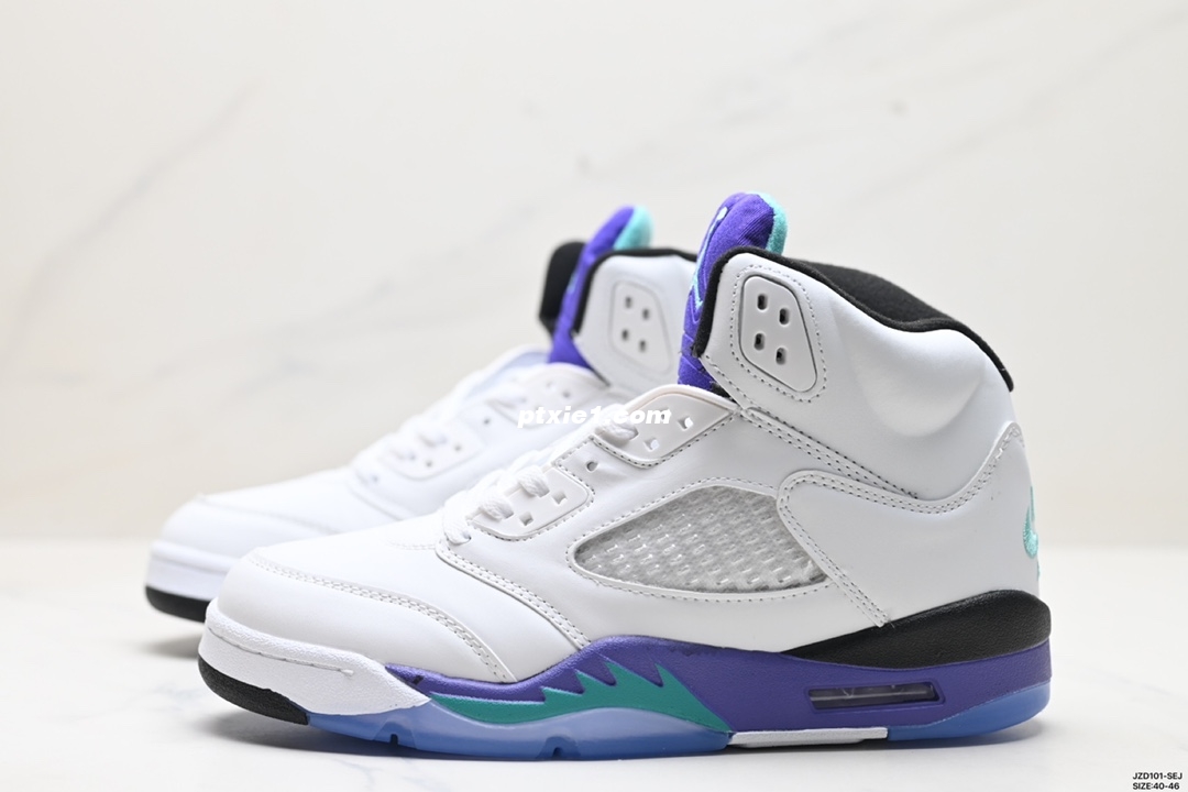 真标✅Nike Jordan Air Jordan 5 OG’Grape’皮革 舒适百搭 防滑 耐磨 高帮 复古篮球鞋 货号:HQ7978-100 尺码:40-46 ID:JZD101-SEJ