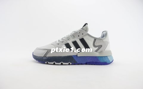 阿迪达斯adidas Nite Jogger纯原版本夜行者灰黑蓝复古跑鞋 莆田阿迪达斯批发 货号：H01716