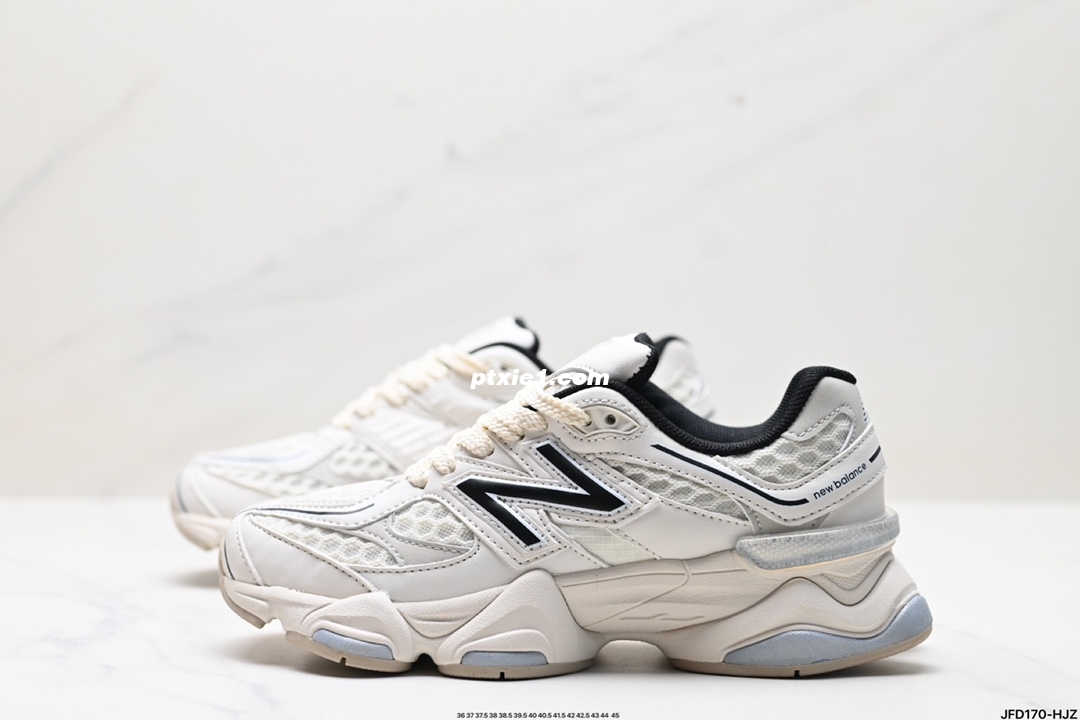 公司级✅New Balance NB 9060 鞋款灵感源自设计师本人对夏日的怀日回忆。鞋面大身由空间双格及磨砂鞋面拼接而生，配以柔和、温暖的粉橘色调，夏日氛围拉满采用大面积网眼以及麂皮材质覆盖鞋身，还原经典气质。搭载ABZORB避震科技，由泡沫聚酯制成，上脚可以有效减少由鞋底反弹对身体及双腿的冲击 货号:U9060NBX 尺码:36 37 37.5 38 38.5 39.5 40 40.5 41.5 42 42.5 43 44 45 ID:JFD170-HJZ